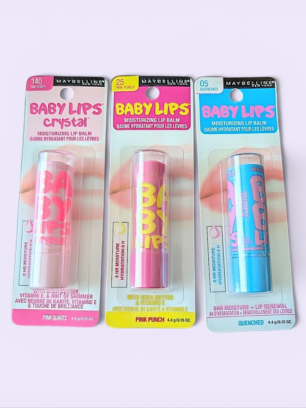 Maybelline Baby Lips Trio — Pink Quartz, Pink Punch & Quenched Blue
